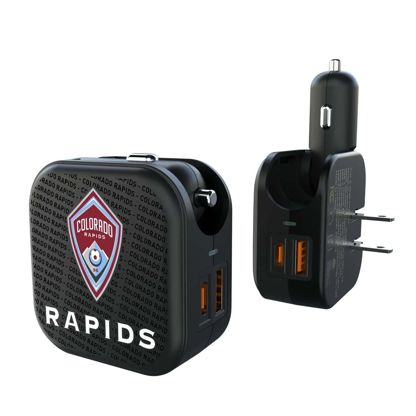 Colorado Rapids Text Backdrop 2 in 1 USB A/C Charger