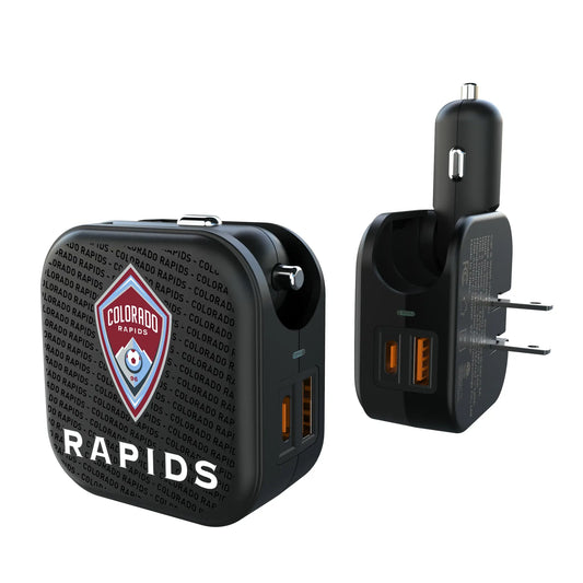 Colorado Rapids Text Backdrop 2 in 1 USB A/C Charger