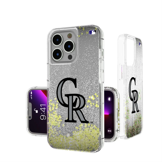Colorado Rockies Linen Glitter Phone Case for Apple iPhone