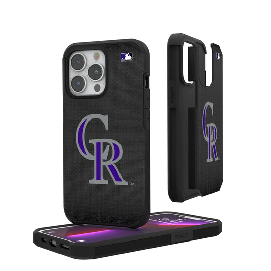 Colorado Rockies Linen Rugged Phone Case for Apple iPhone