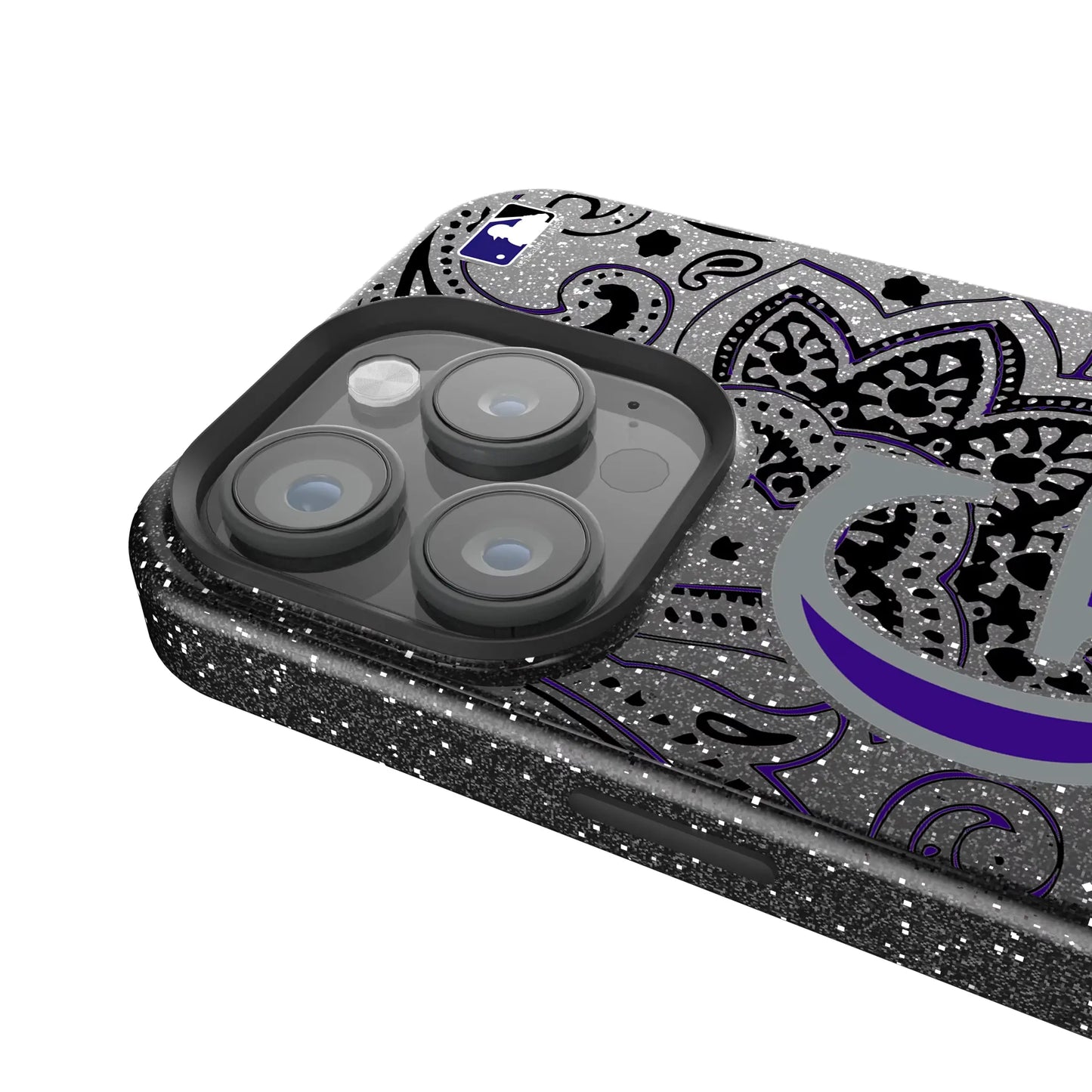 Colorado Rockies Paisley Black Bling Phone Case for Apple iPhone