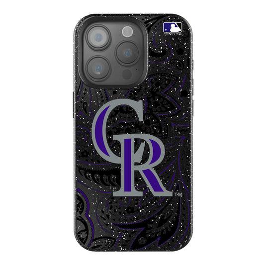 Colorado Rockies Paisley Black Bling Phone Case for Apple iPhone
