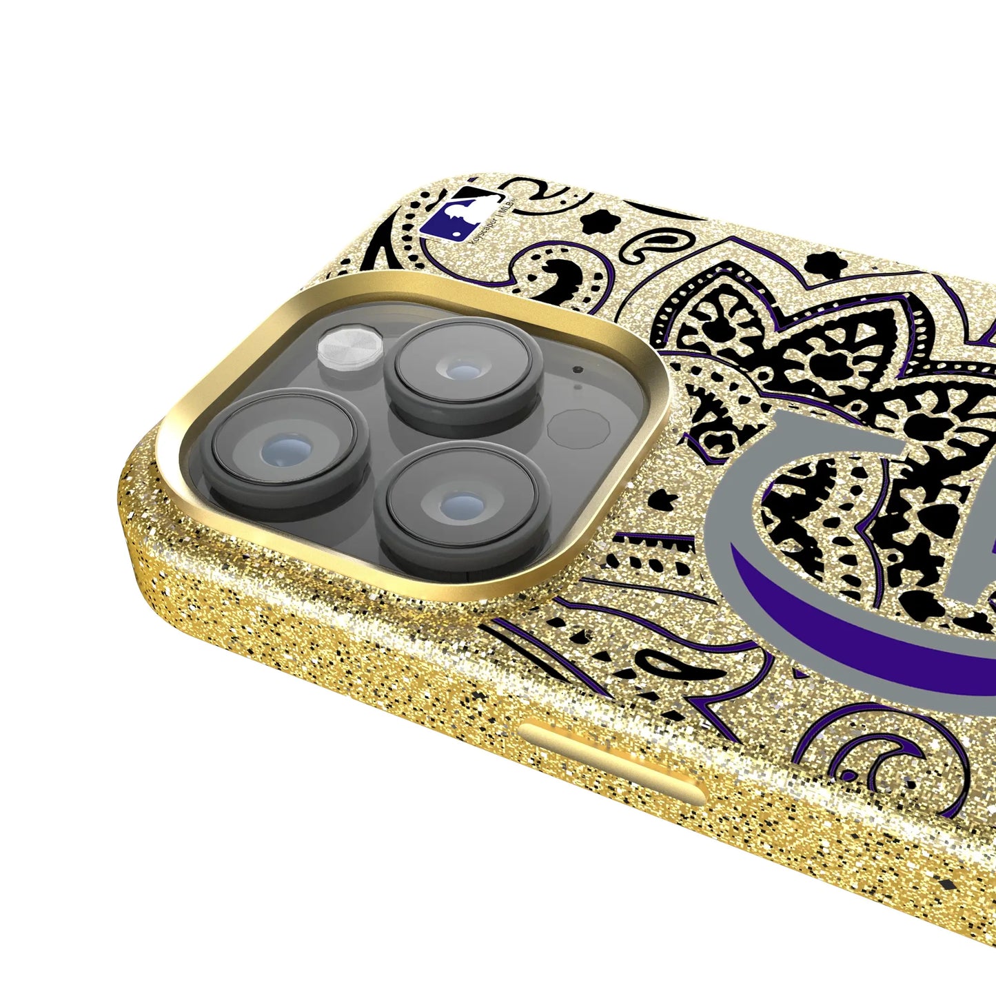 Colorado Rockies Paisley Bling Phone Case for Apple iPhone