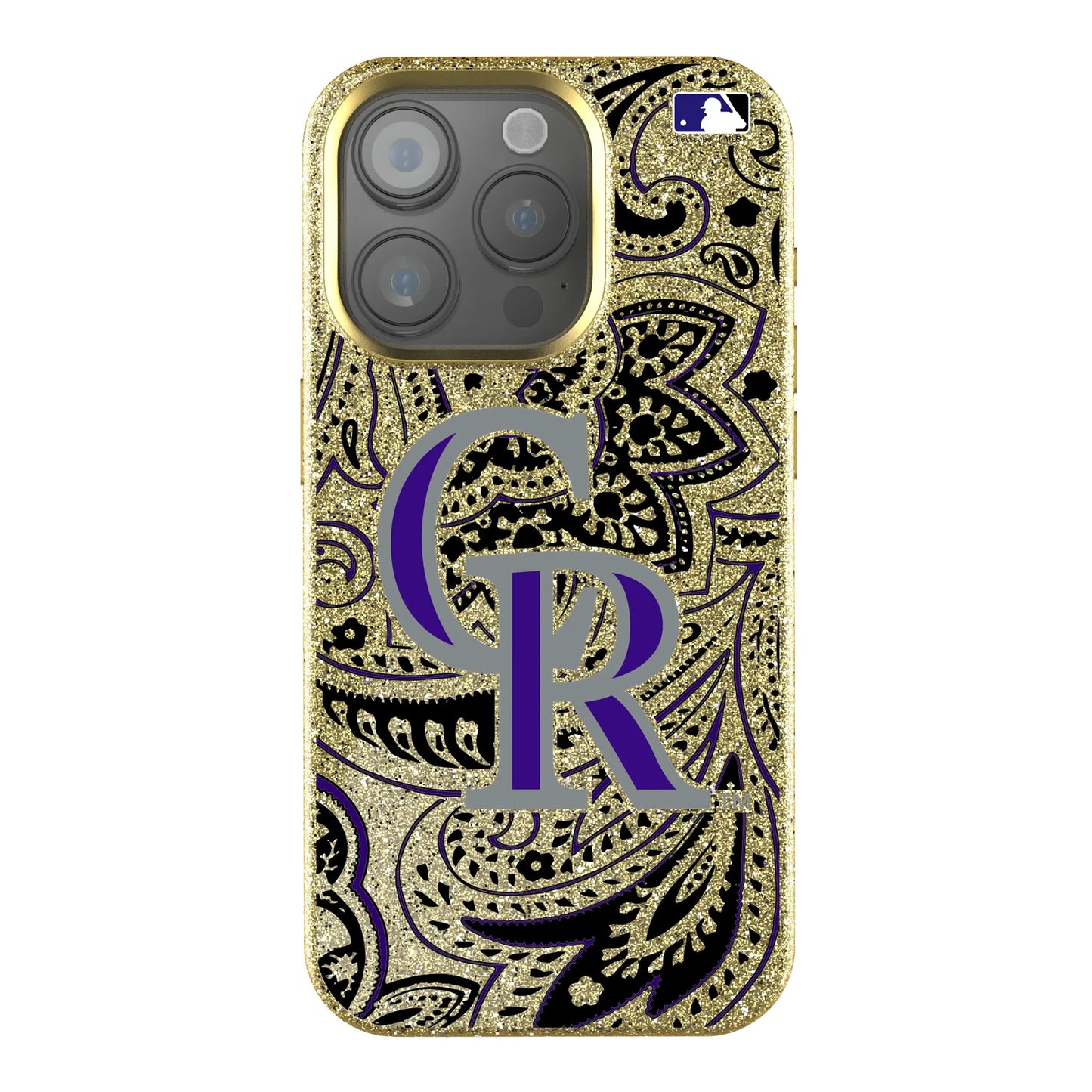 Colorado Rockies Paisley Bling Phone Case for Apple iPhone