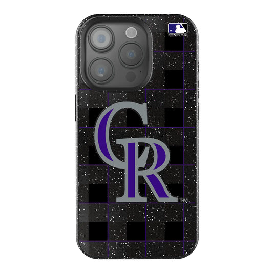 Colorado Rockies Plaid Black Bling Phone Case for Apple iPhone