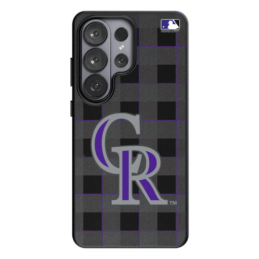 Colorado Rockies Plaid MagSafe Compatible Phone Case for Samsung Galaxy