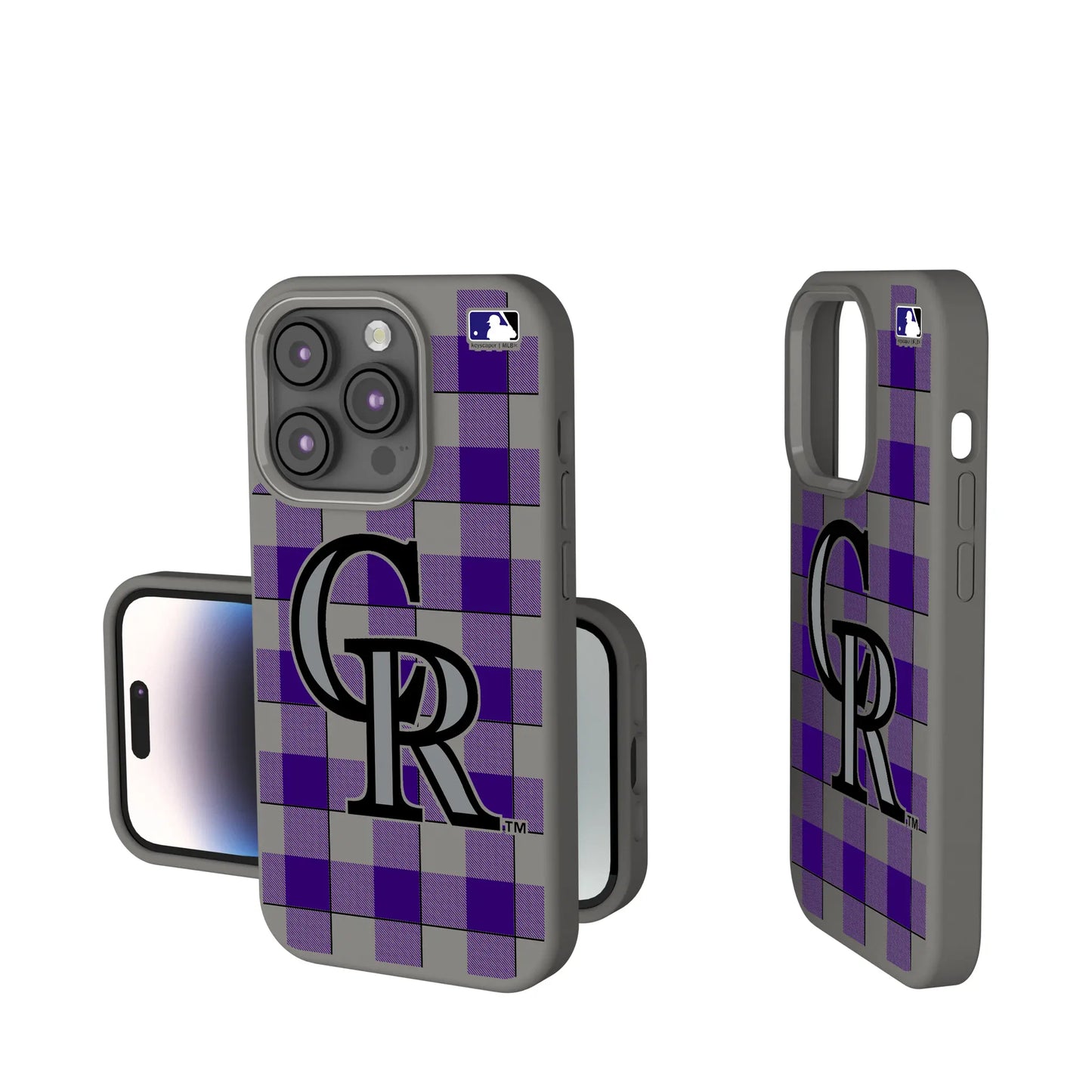 Colorado Rockies Plaid Soft Touch Phone Case for Apple iPhone