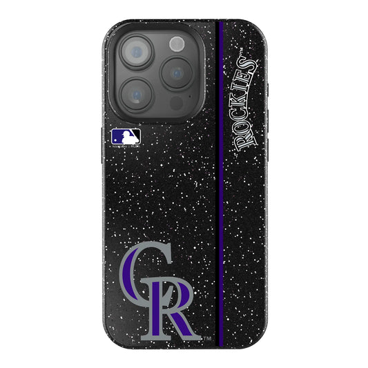 Colorado Rockies Sidebar Black Bling Phone Case for Apple iPhone