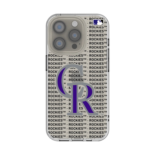 Colorado Rockies Text Backdrop Clear Phone Case for Apple iPhone