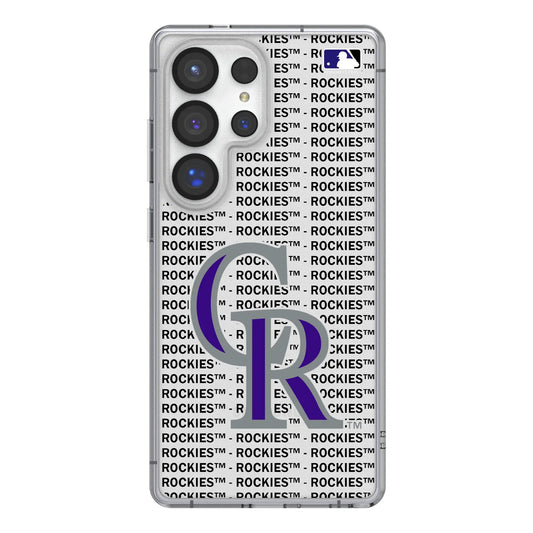 Colorado Rockies Text Backdrop Clear Phone Case for Samsung Galaxy