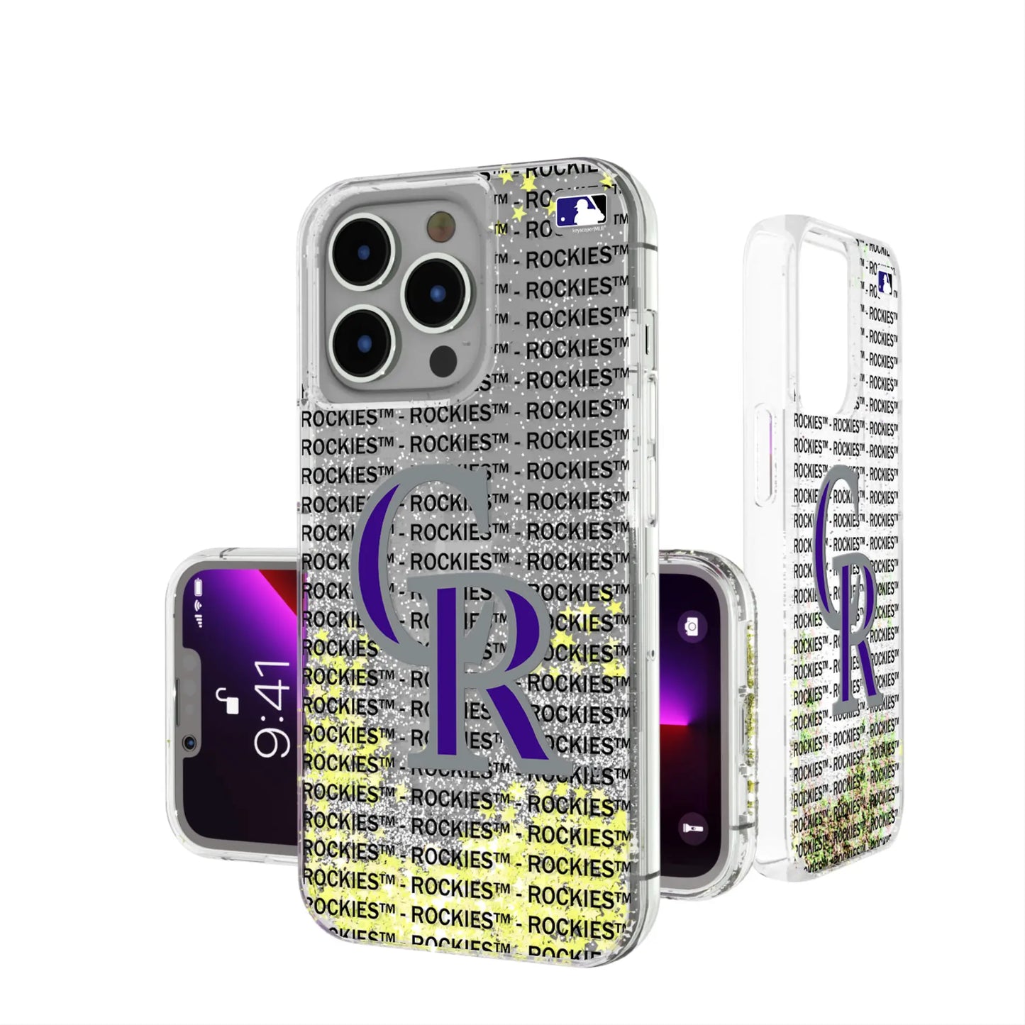 Colorado Rockies Text Backdrop Glitter Phone Case for Apple iPhone