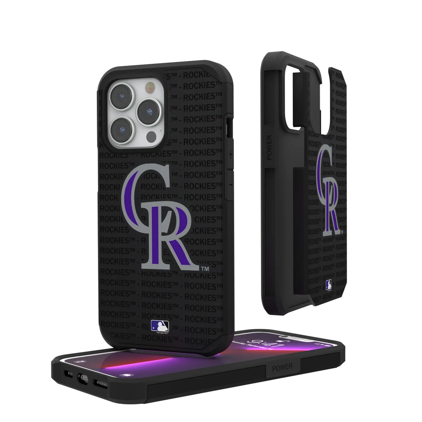 Colorado Rockies Text Backdrop Rugged Phone Case for Apple iPhone