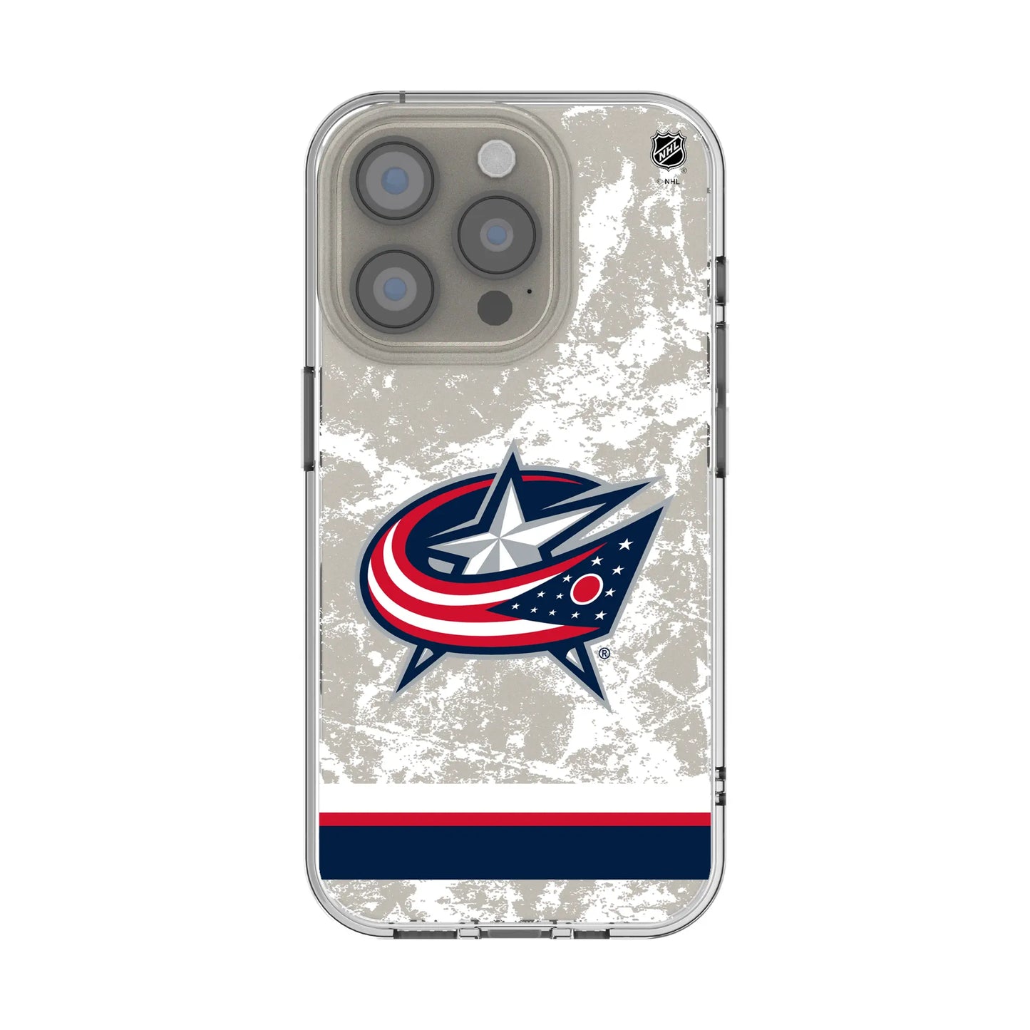 Columbus Blue Jackets Ice Stripe Clear Phone Case for Apple iPhone