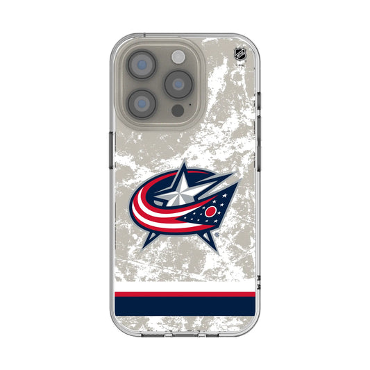 Columbus Blue Jackets Ice Stripe Clear Phone Case for Apple iPhone