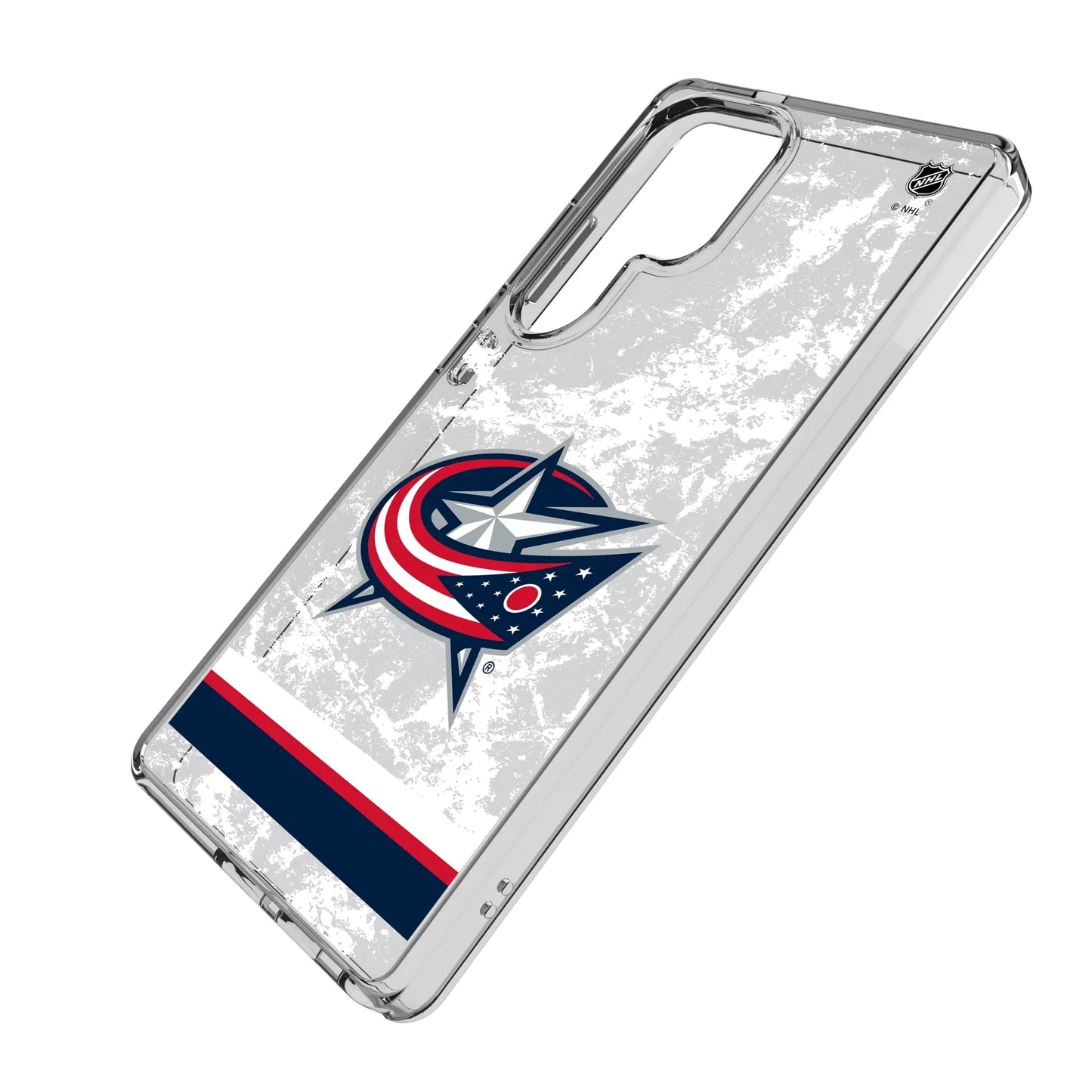 Columbus Blue Jackets Ice Stripe Clear Phone Case for Samsung Galaxy