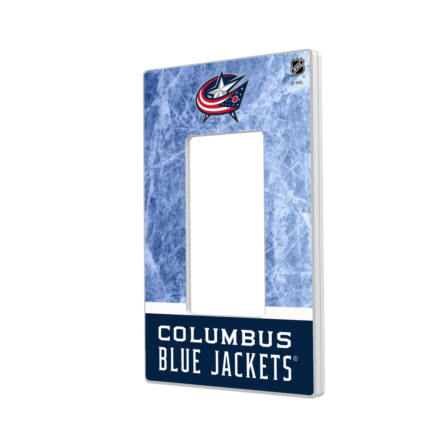 Columbus Blue Jackets Ice Wordmark Hidden-Screw Light Switch Plate