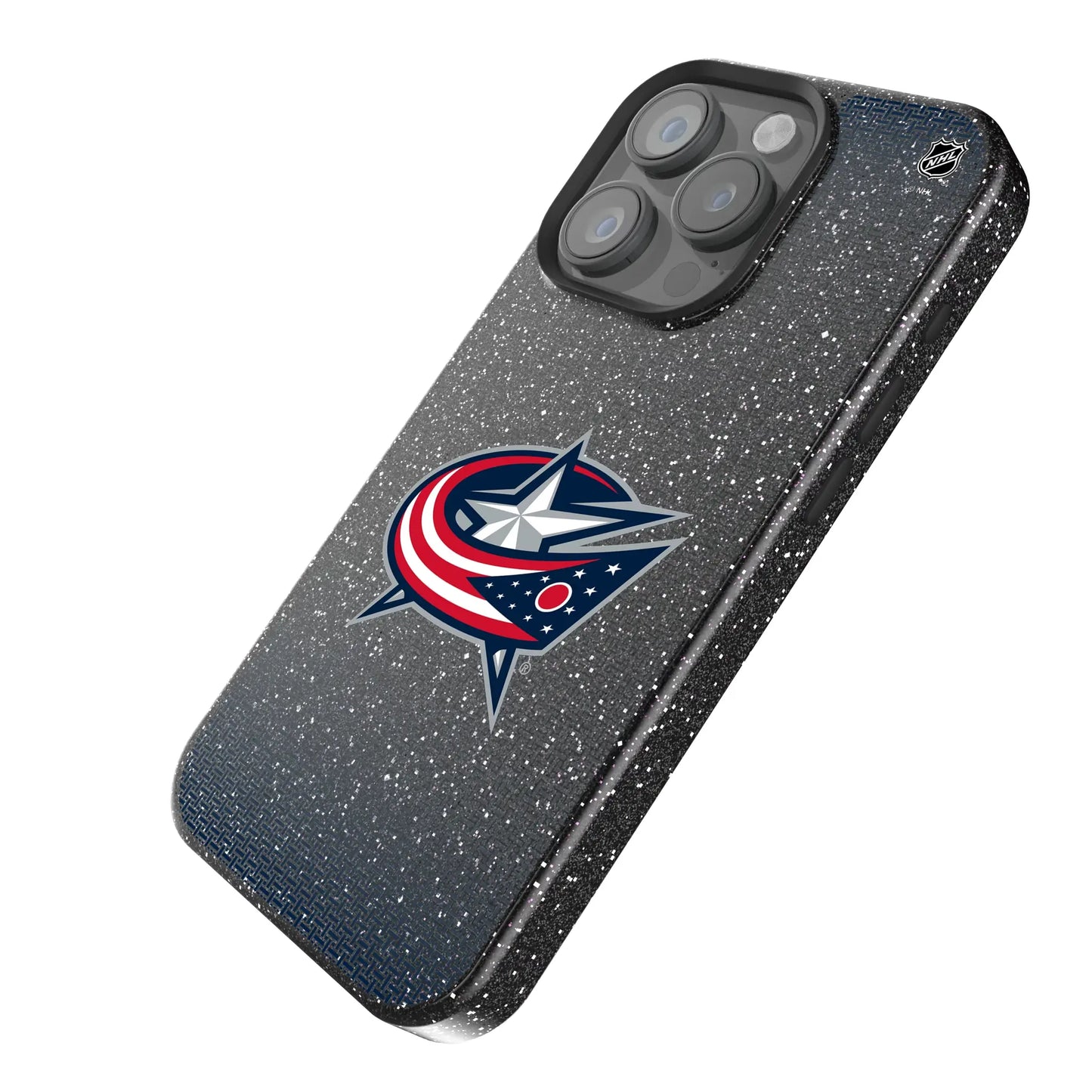 Columbus Blue Jackets Linen Black Bling Phone Case for Apple iPhone