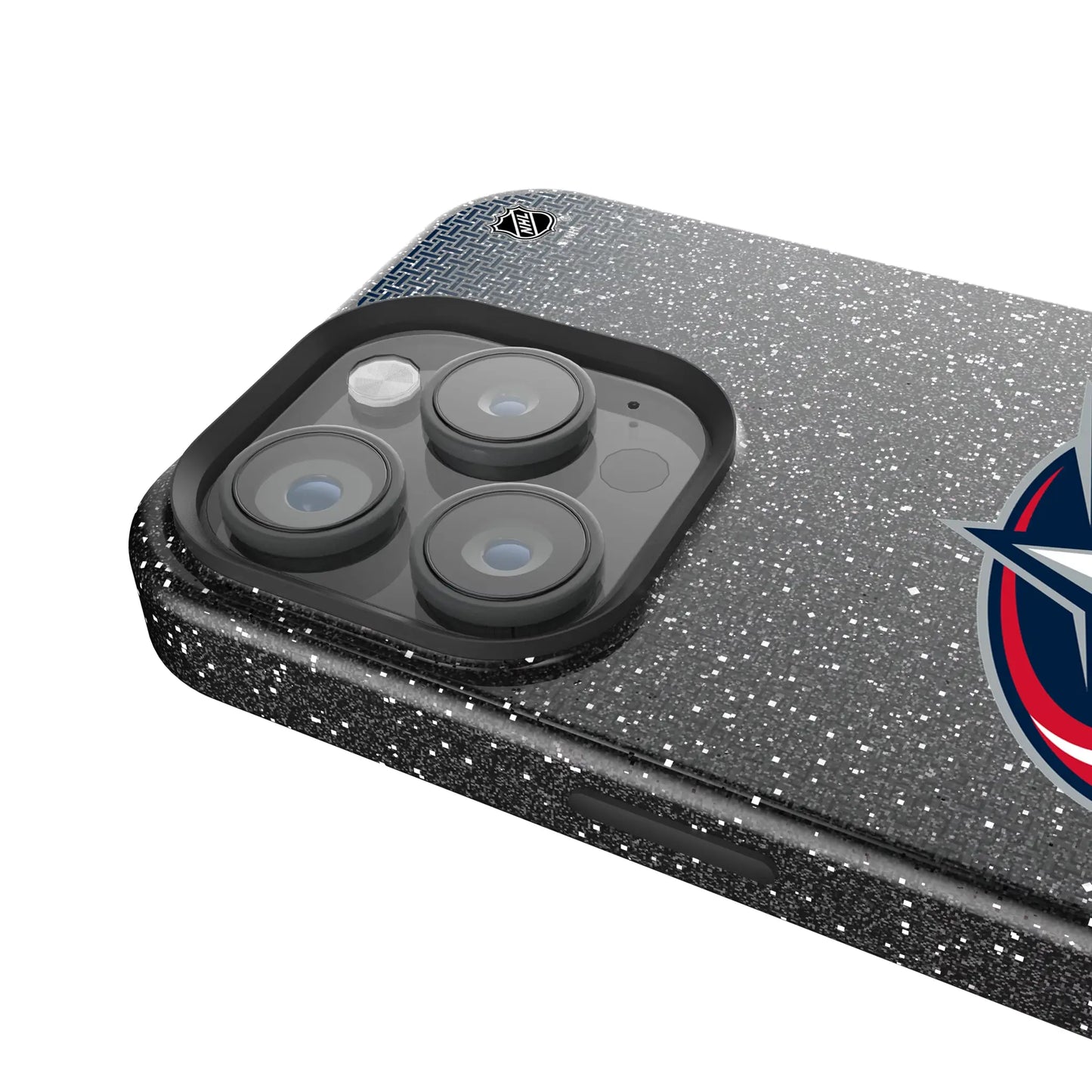 Columbus Blue Jackets Linen Black Bling Phone Case for Apple iPhone