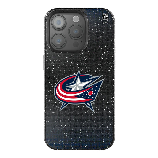 Columbus Blue Jackets Linen Black Bling Phone Case for Apple iPhone