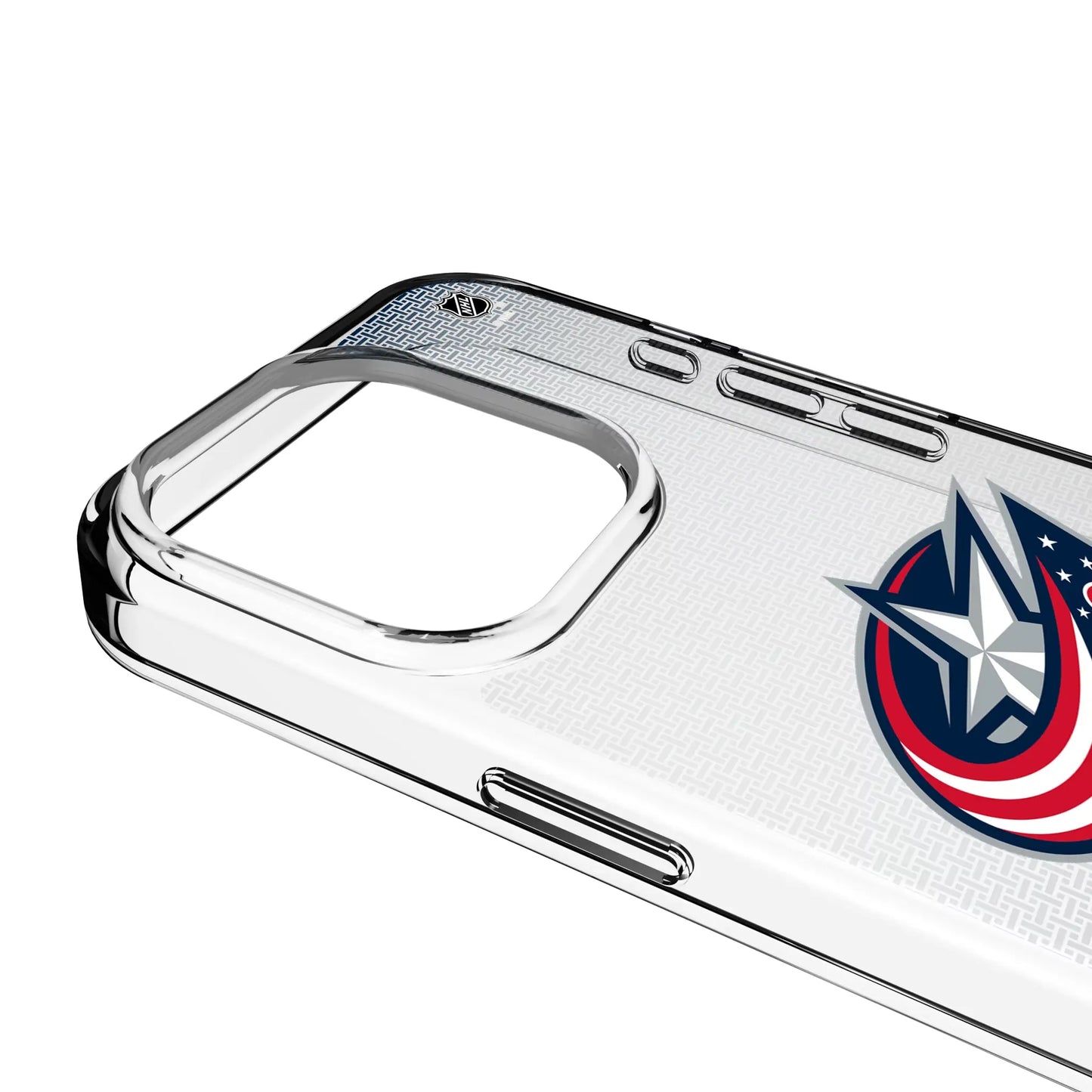 Columbus Blue Jackets Linen Clear Phone Case for Apple iPhone