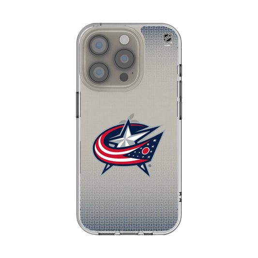 Columbus Blue Jackets Linen Clear Phone Case for Apple iPhone