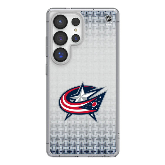 Columbus Blue Jackets Linen Clear Phone Case for Samsung Galaxy