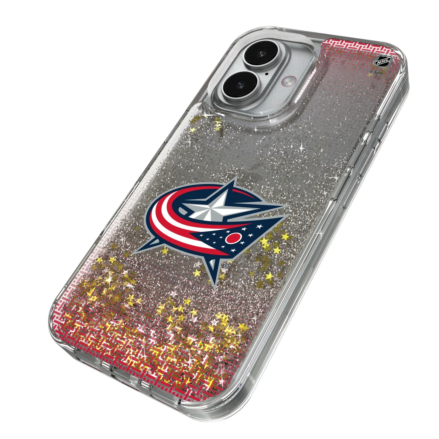 Columbus Blue Jackets Linen Glitter Phone Case for Apple iPhone