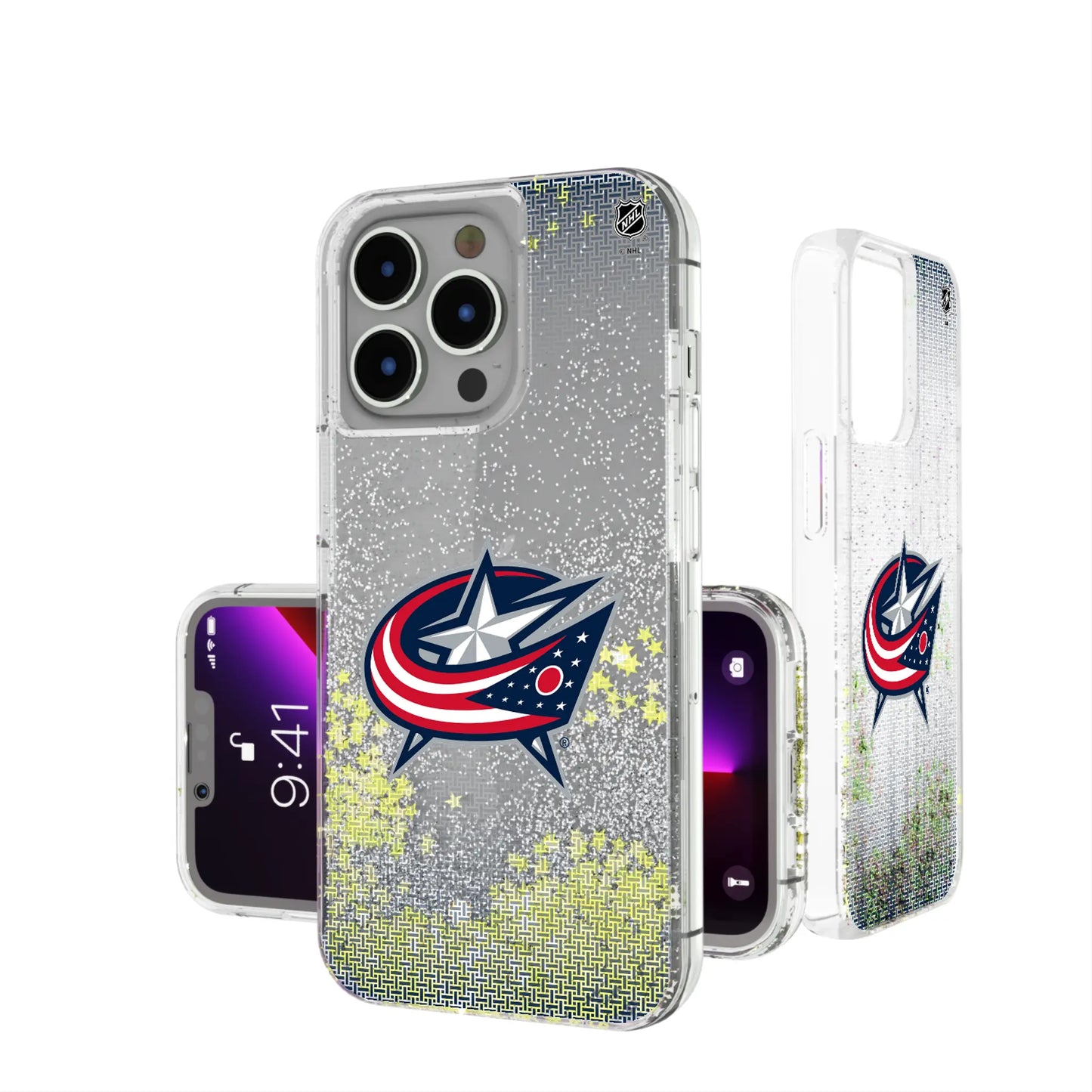 Columbus Blue Jackets Linen Glitter Phone Case for Apple iPhone