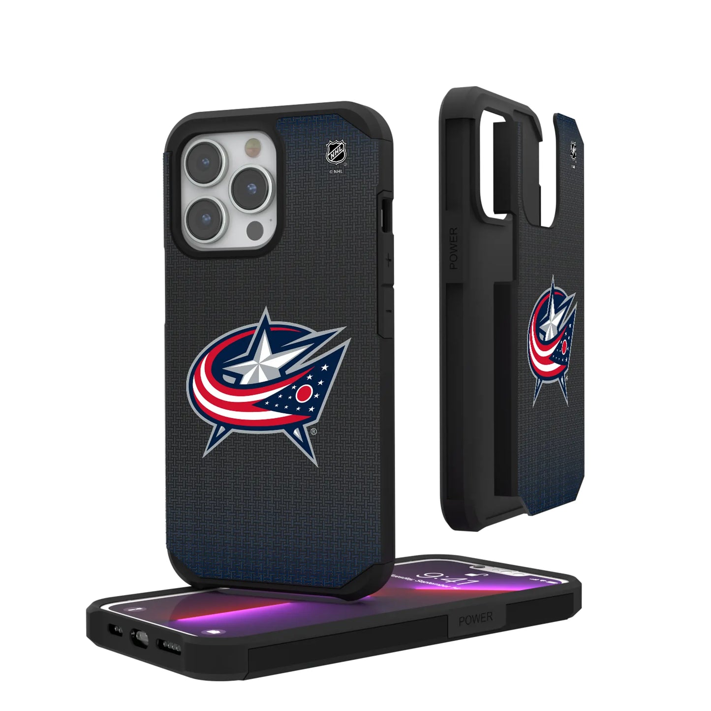 Columbus Blue Jackets Linen Rugged Phone Case for Apple iPhone