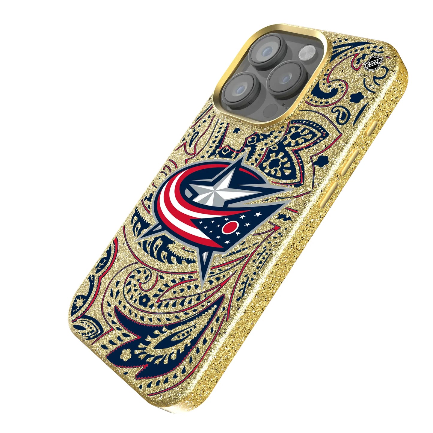 Columbus Blue Jackets Paisley Bling Phone Case for Apple iPhone