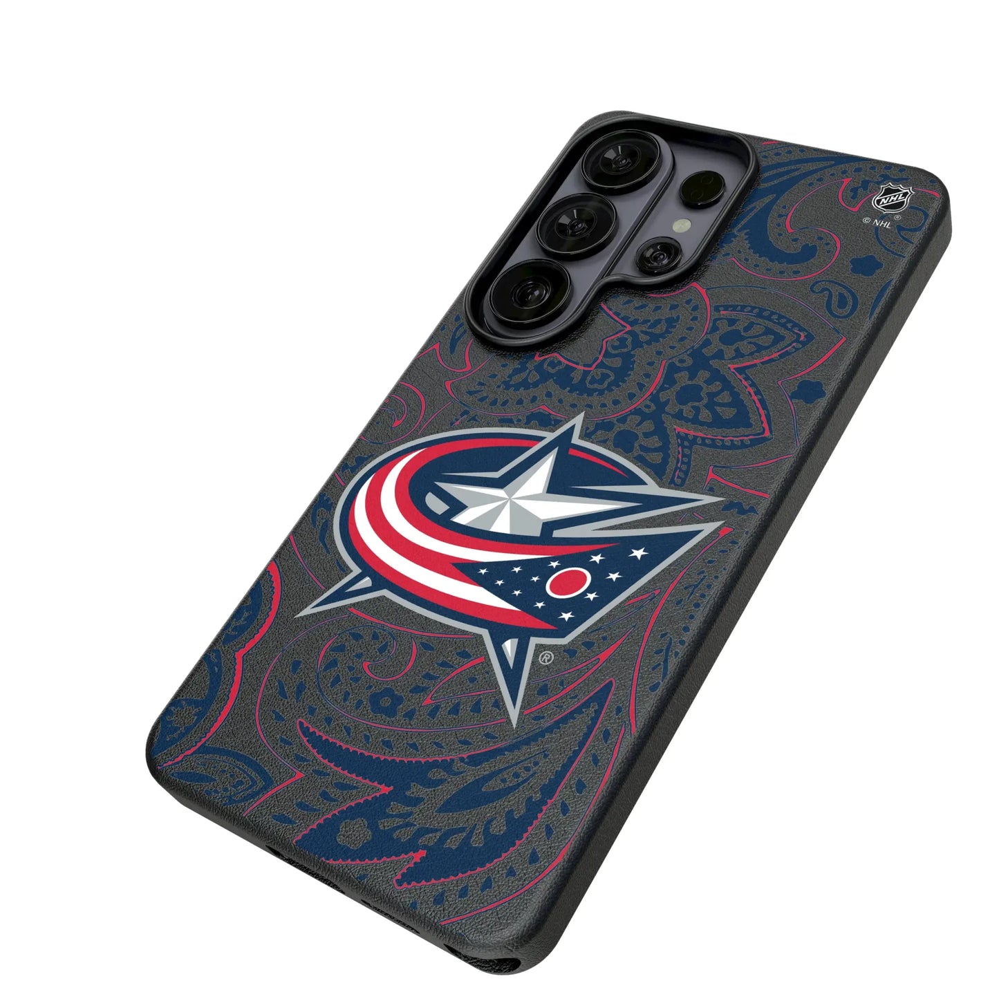 Columbus Blue Jackets Paisley MagSafe Compatible Phone Case for Samsung Galaxy