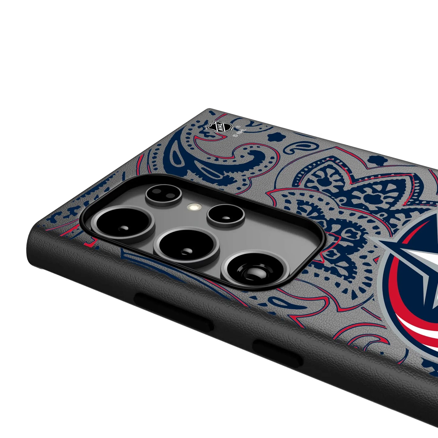 Columbus Blue Jackets Paisley MagSafe Compatible Phone Case for Samsung Galaxy