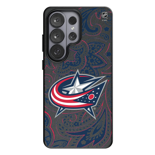 Columbus Blue Jackets Paisley MagSafe Compatible Phone Case for Samsung Galaxy