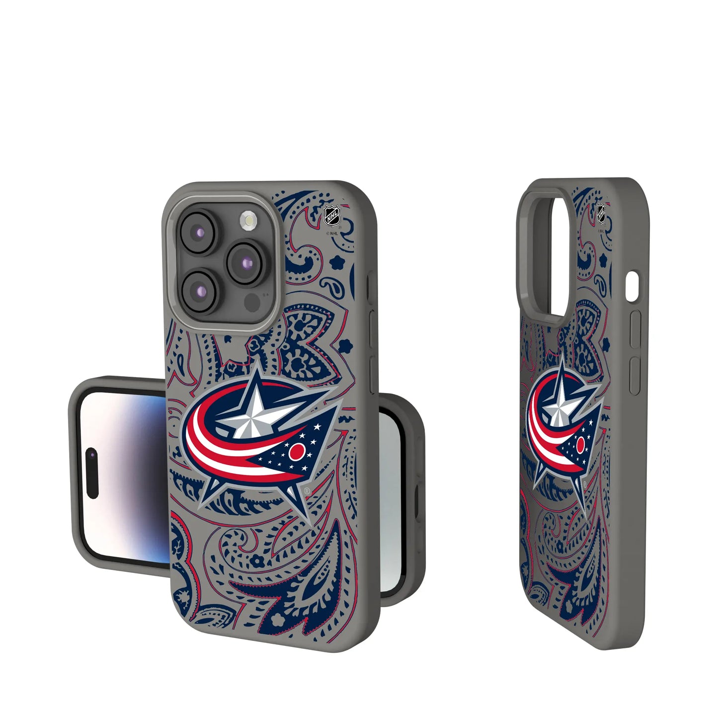 Columbus Blue Jackets Paisley Soft Touch Phone Case for Apple iPhone