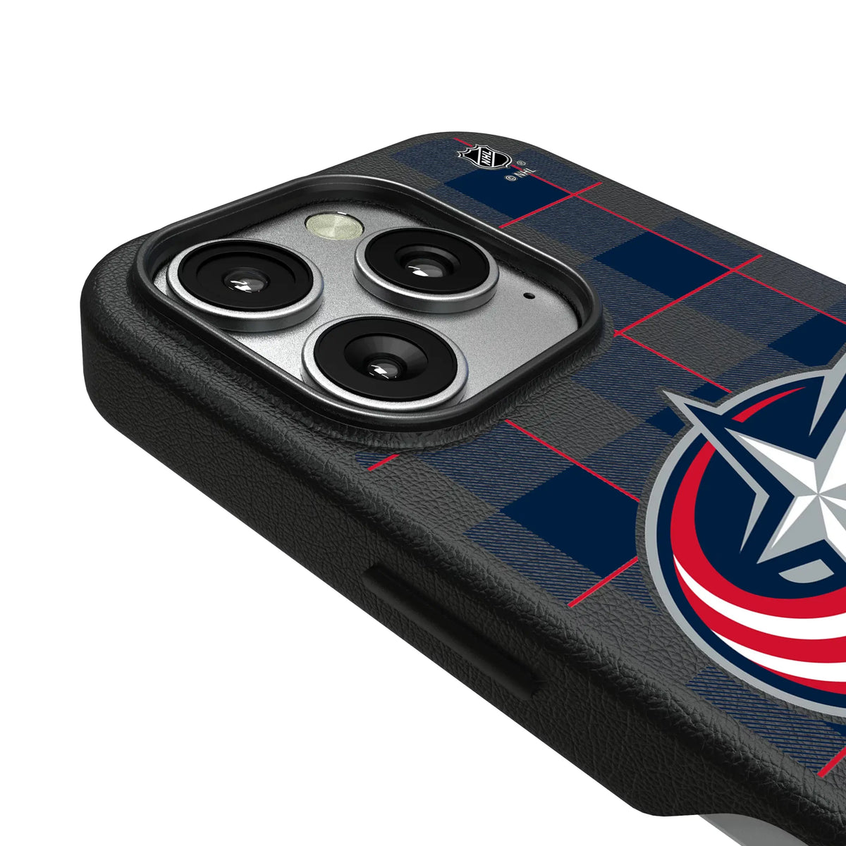 Columbus Blue Jackets Plaid MagSafe Compatible Phone Case for Apple iPhone