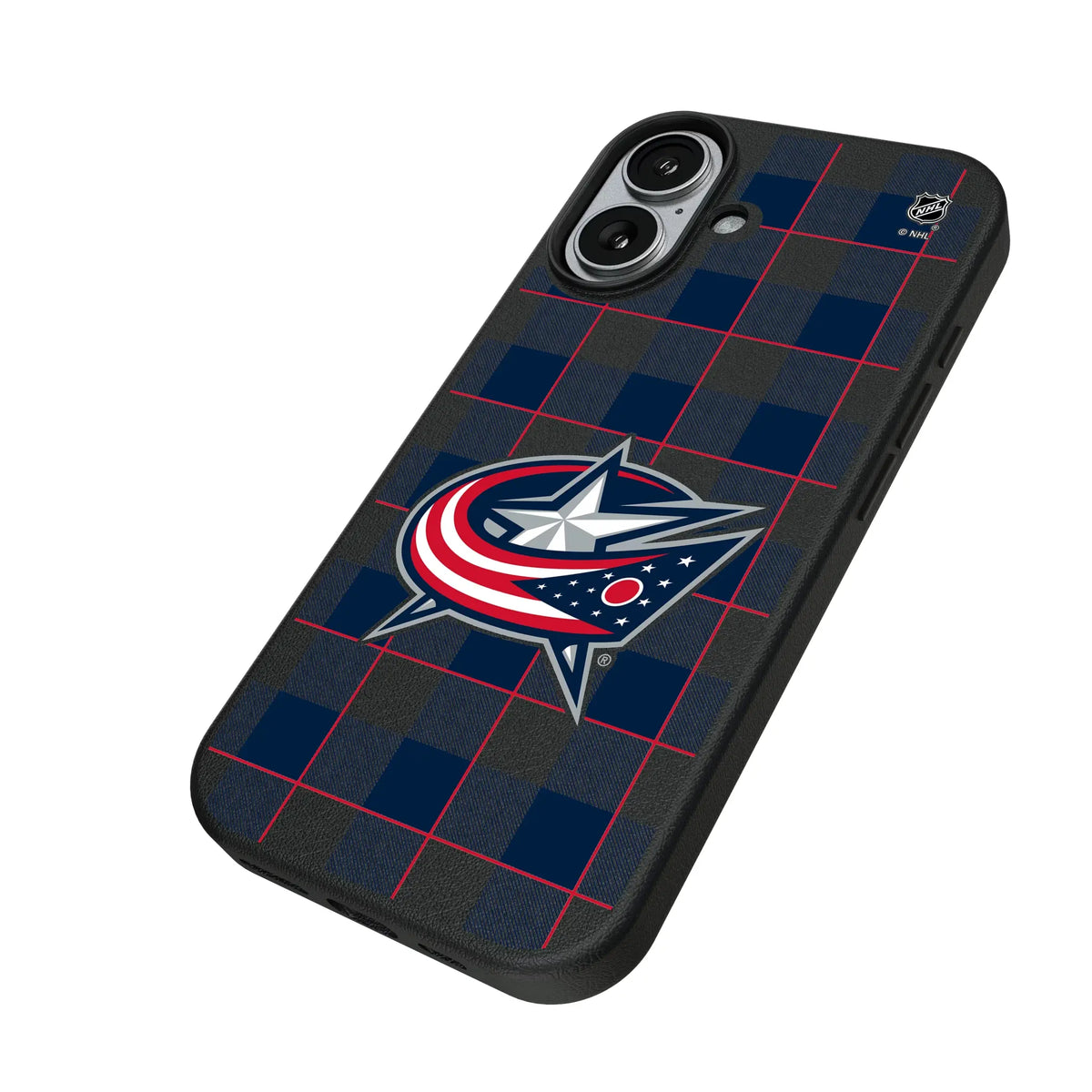 Columbus Blue Jackets Plaid MagSafe Compatible Phone Case for Apple iPhone