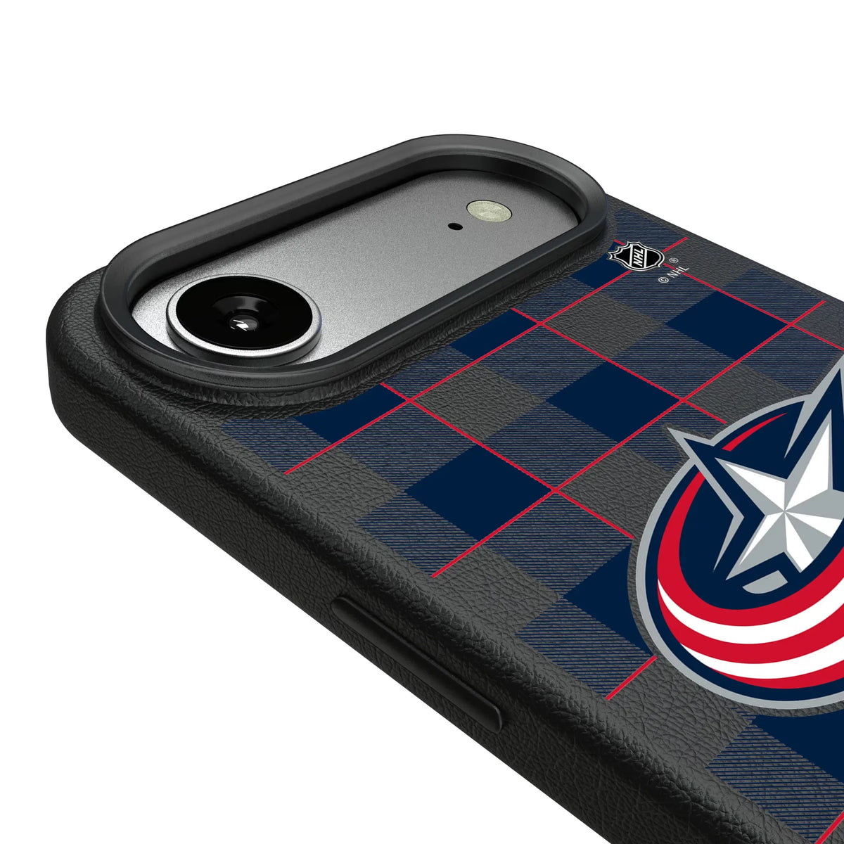 Columbus Blue Jackets Plaid MagSafe Compatible Phone Case for Apple iPhone