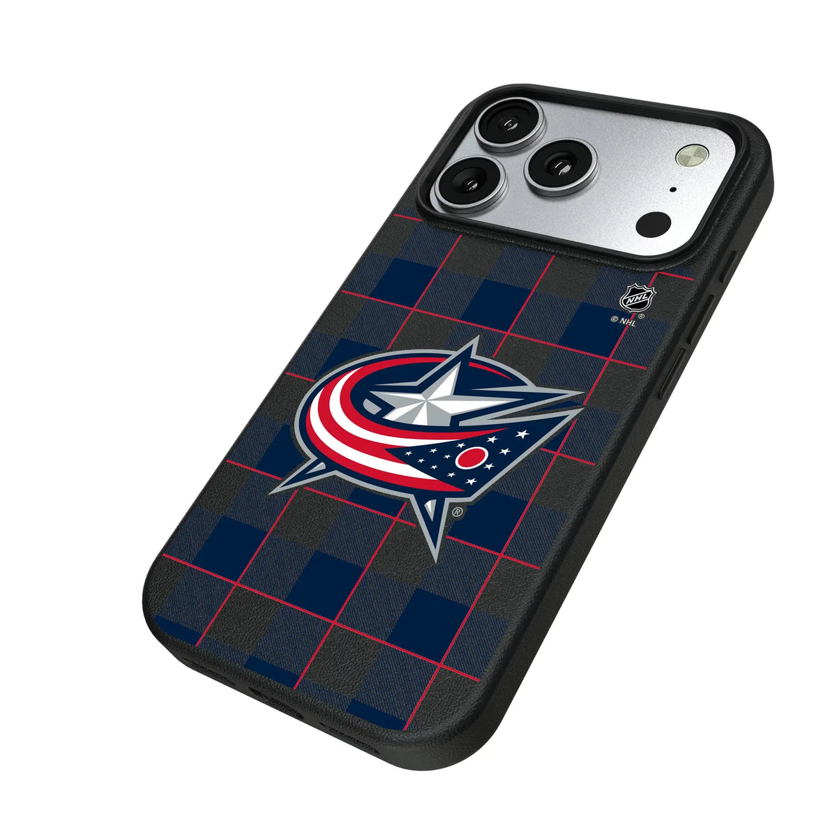 Columbus Blue Jackets Plaid MagSafe Compatible Phone Case for Apple iPhone