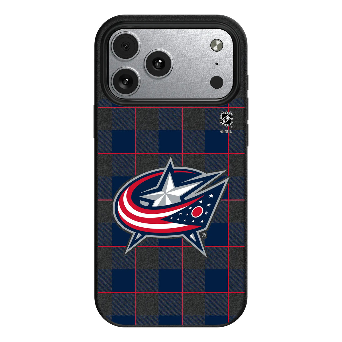 Columbus Blue Jackets Plaid MagSafe Compatible Phone Case for Apple iPhone