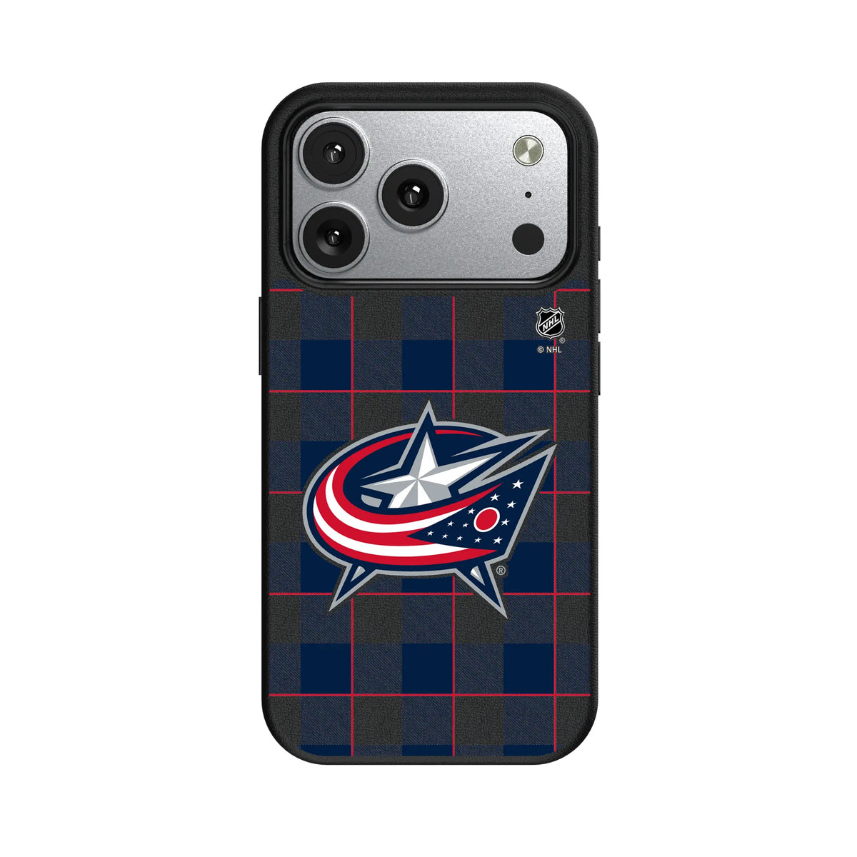 Columbus Blue Jackets Plaid MagSafe Compatible Phone Case for Apple iPhone