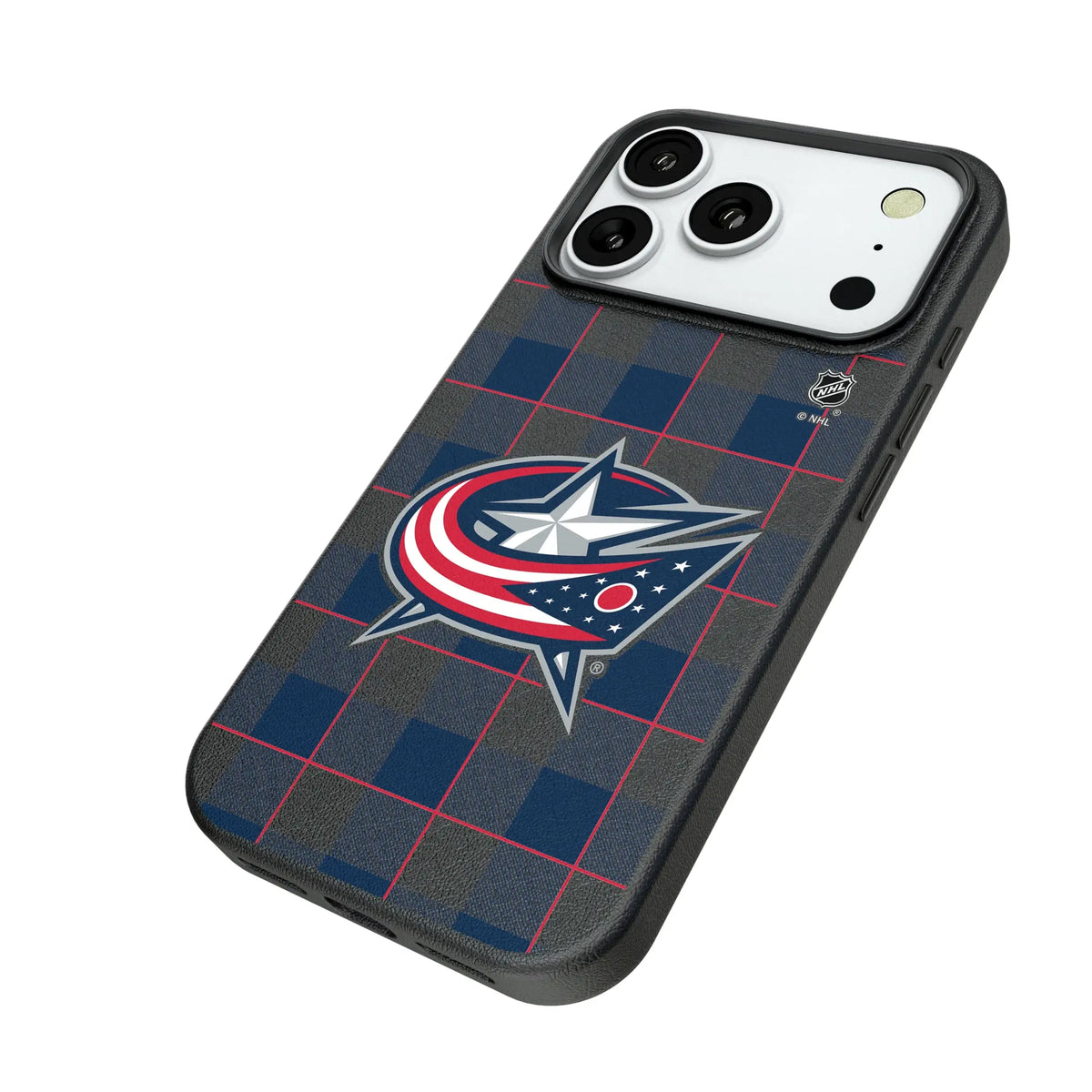 Columbus Blue Jackets Plaid MagSafe Compatible Phone Case for Apple iPhone
