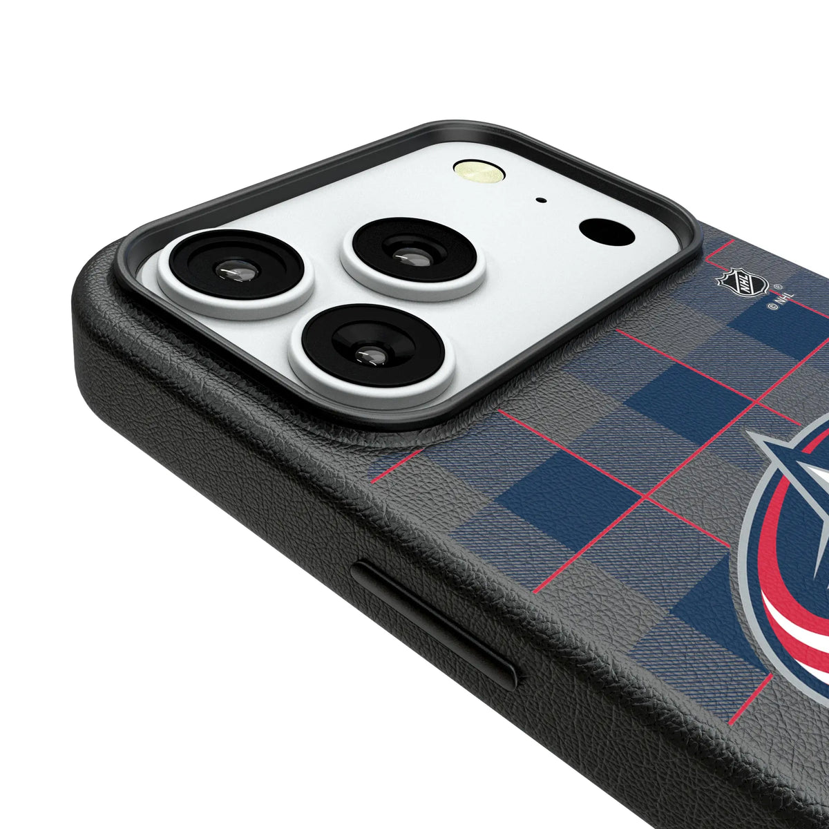 Columbus Blue Jackets Plaid MagSafe Compatible Phone Case for Apple iPhone