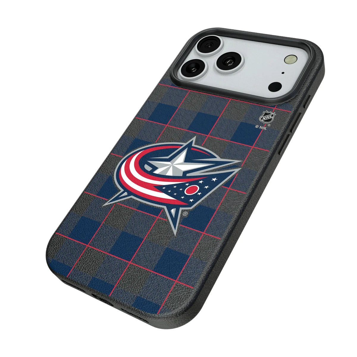 Columbus Blue Jackets Plaid MagSafe Compatible Phone Case for Apple iPhone