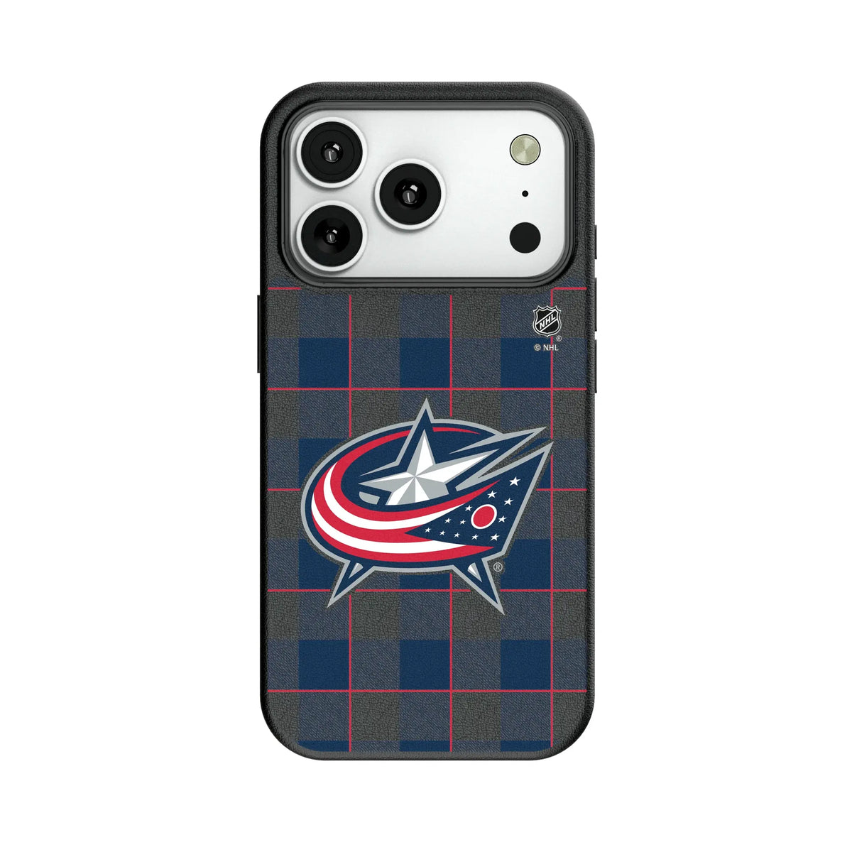 Columbus Blue Jackets Plaid MagSafe Compatible Phone Case for Apple iPhone
