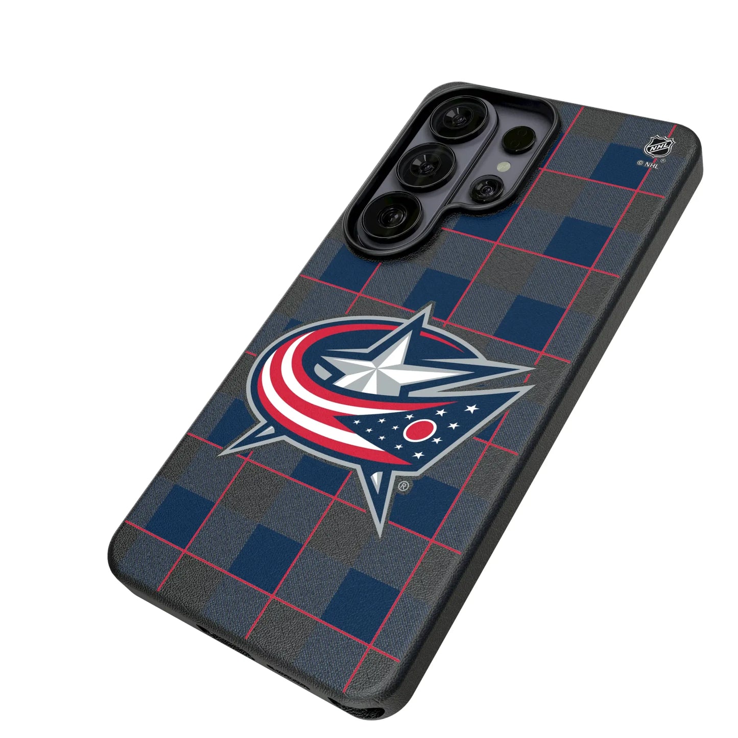 Columbus Blue Jackets Plaid MagSafe Compatible Phone Case for Samsung Galaxy