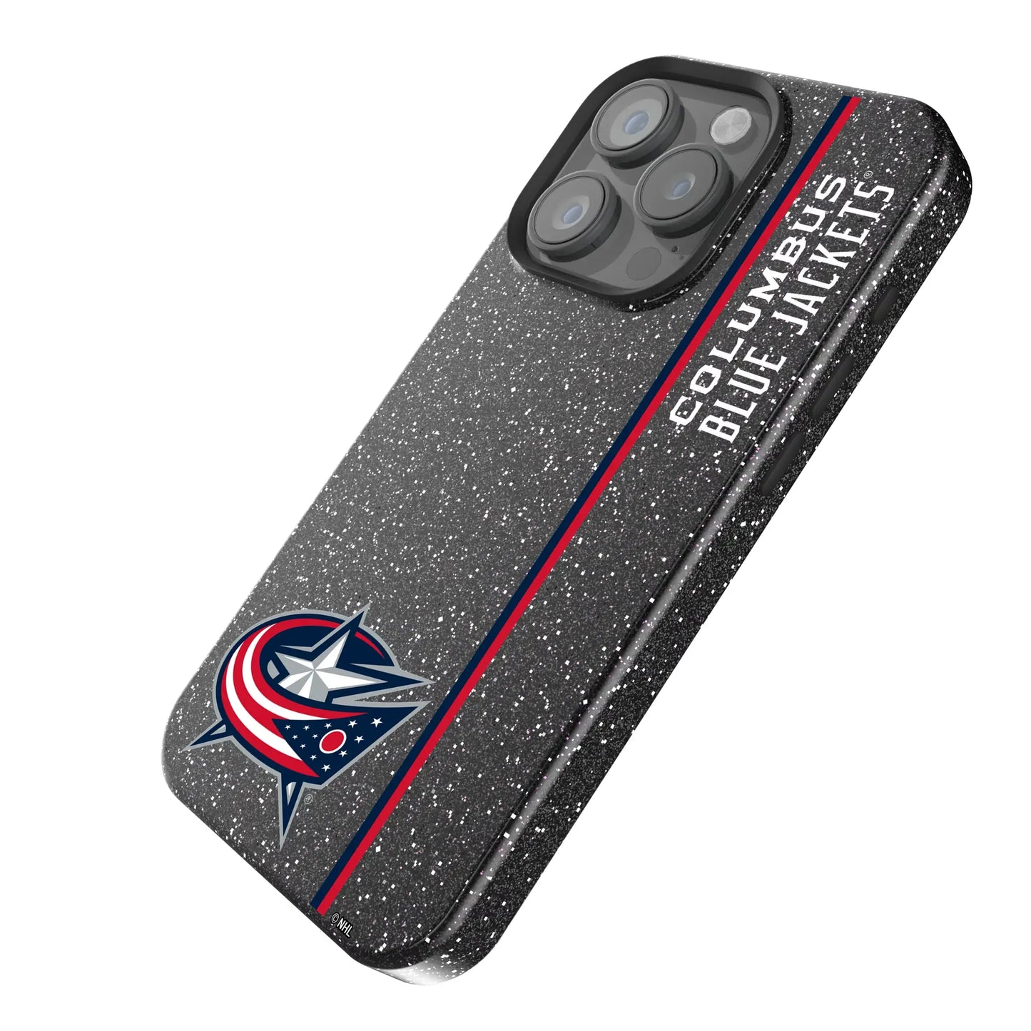 Columbus Blue Jackets Sidebar Black Bling Phone Case for Apple iPhone