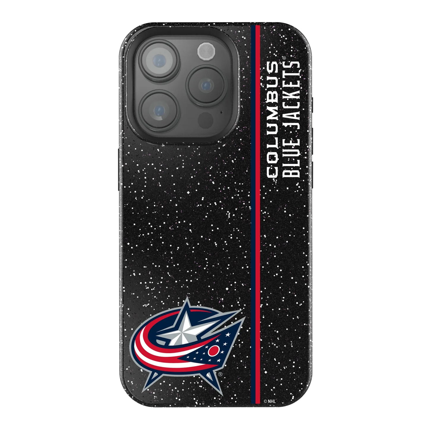 Columbus Blue Jackets Sidebar Black Bling Phone Case for Apple iPhone