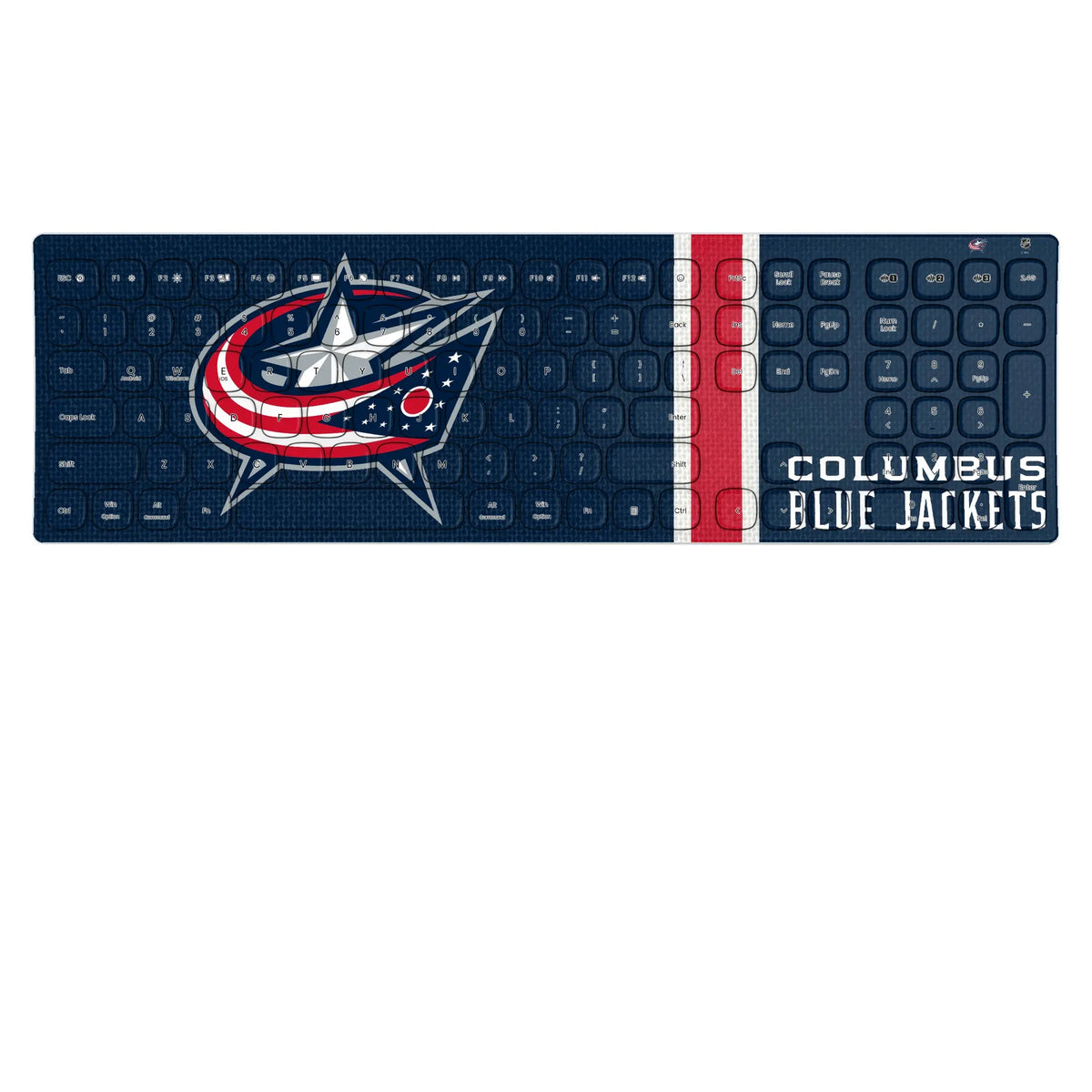 Columbus Blue Jackets Stripe Curved Wireless Keyboard