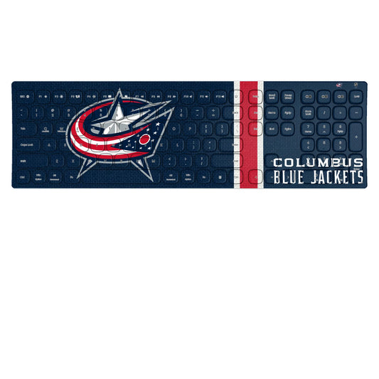 Columbus Blue Jackets Stripe Curved Wireless Keyboard