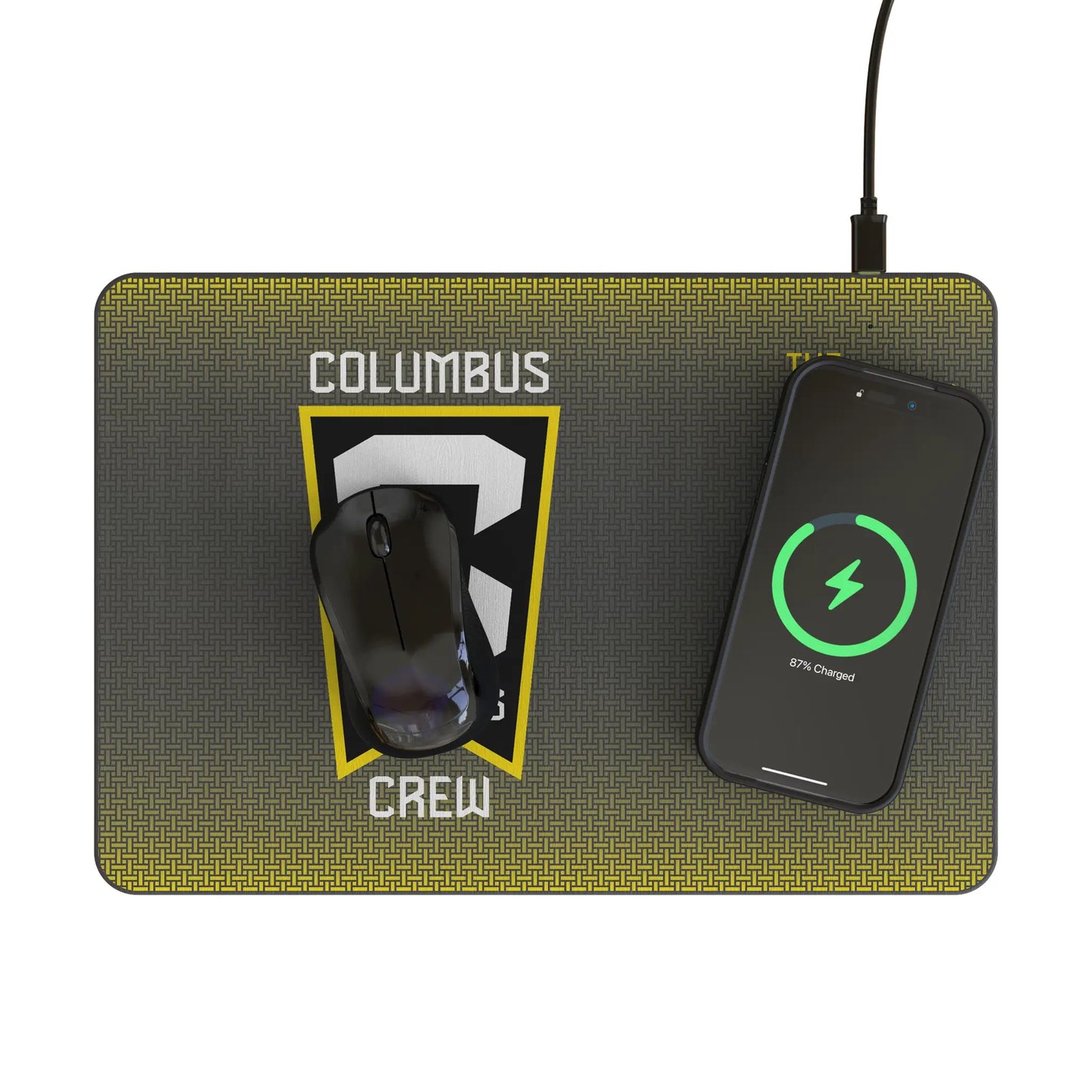 Columbus Crew Linen 15-Watt Wireless Charger and Mouse Pad